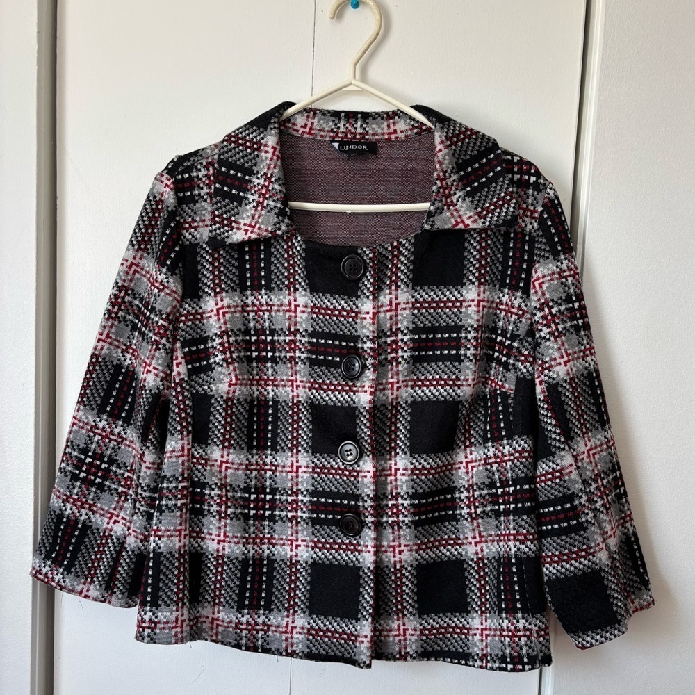 🎉Lindor Vintage Plaid Jacket✨ Size 14 — 8/10